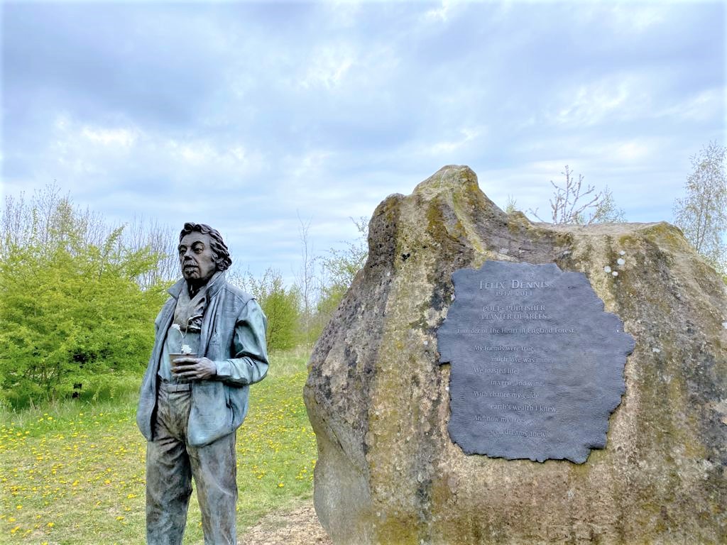 Felix Dennis's statue and poem