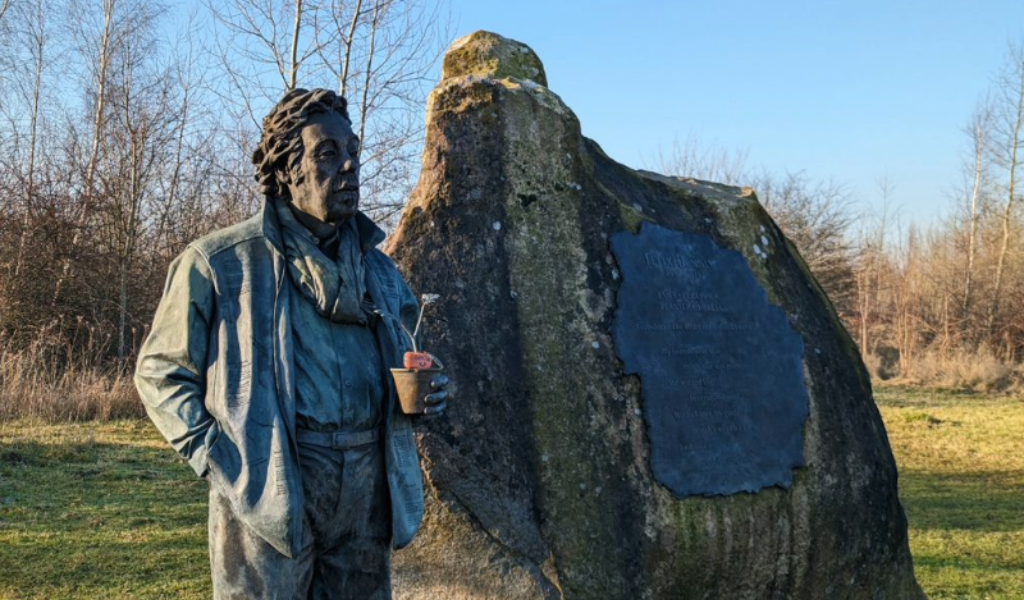 The Founder's Rock and statue celebrating the life of Forest founder Felix Dennis