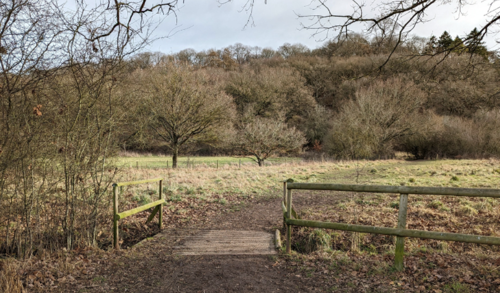 A view of Spernal Park over the bridge