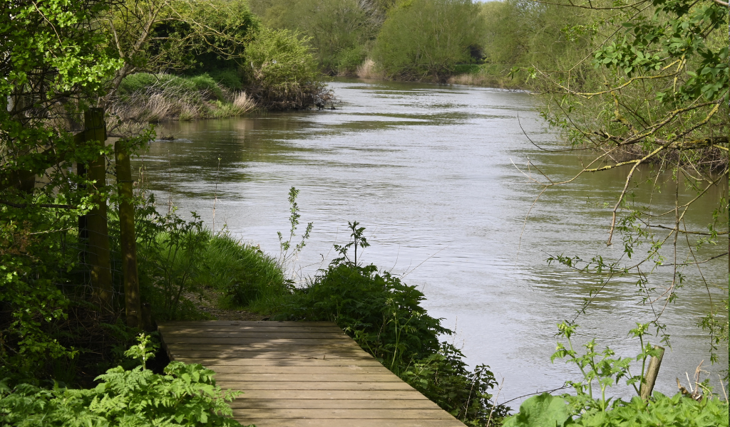 A view of the River Avon near the morrings and car park