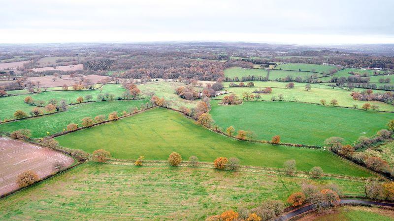 An aerial views of the new land acquired at Oak Wood