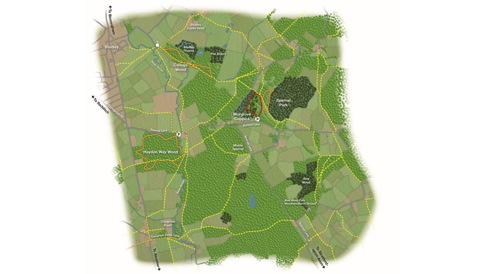 Map showing the Spernal area of the Forest