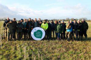 The Heart of England Forest team ready to plant