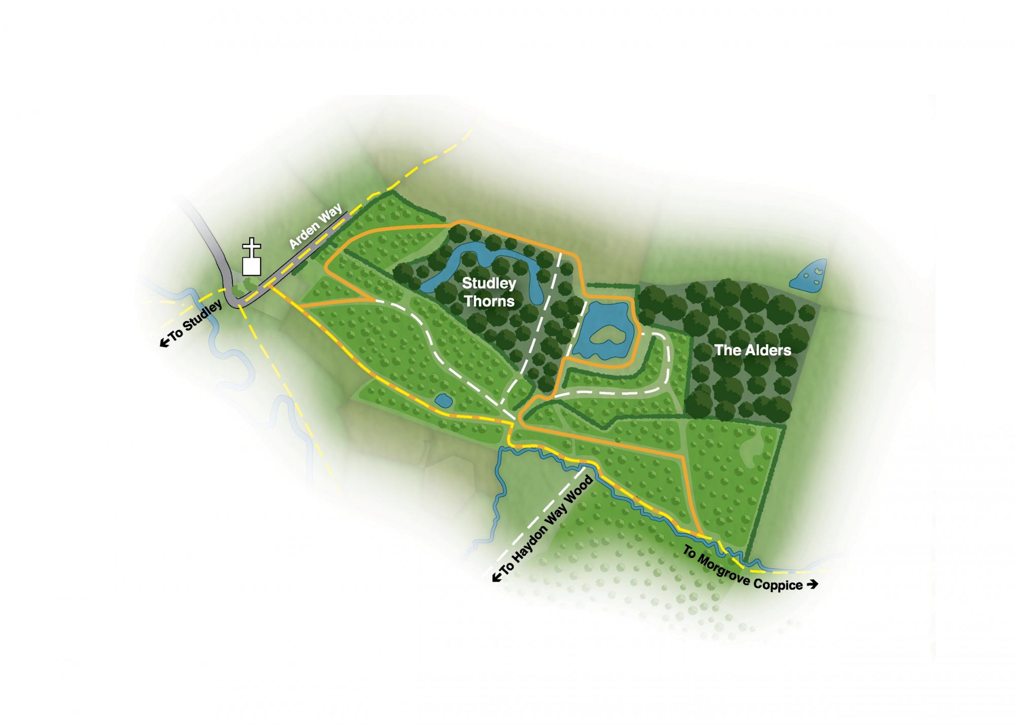 Map showing the new extended permissive path around College Wood in the Forest