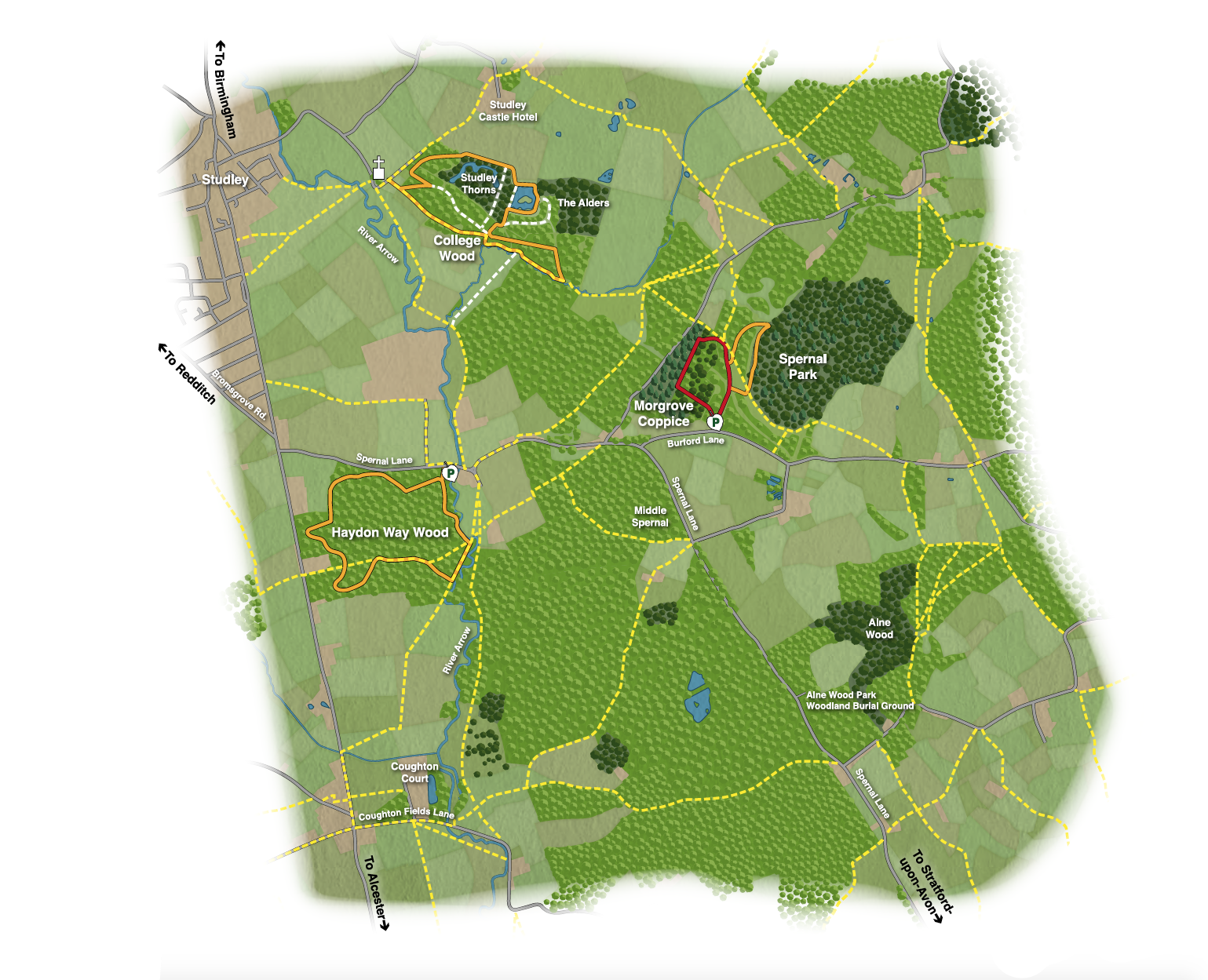 Map showing the Spernal area of the Forest 