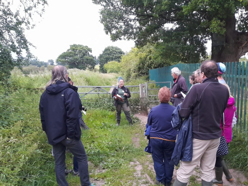 Biodiversity Officer Tasha leading a bat survey with members of the public.