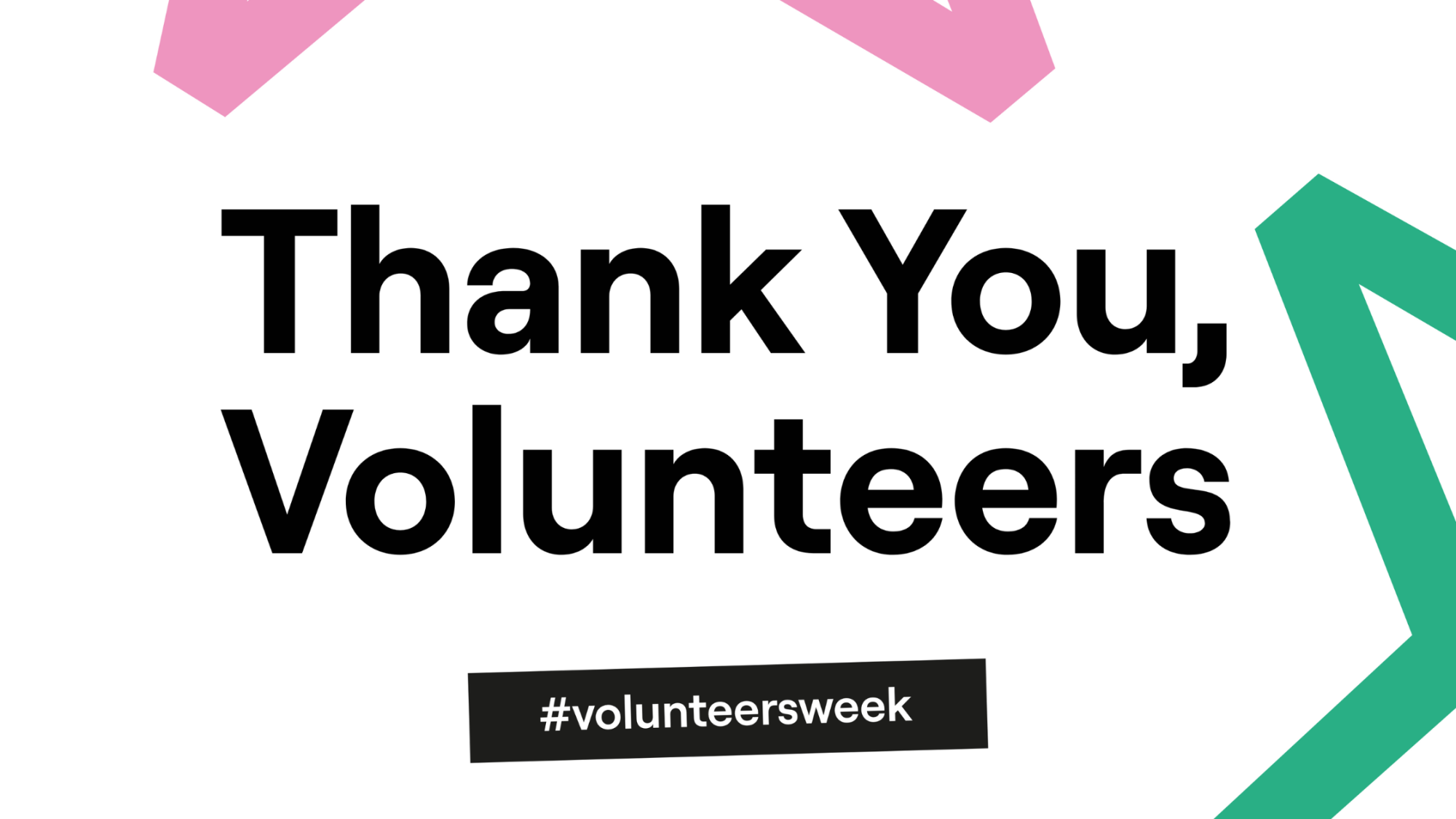 Thank you volunteers logo from the official volunteers week campaign