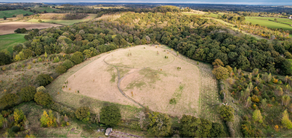 An arial view of Alne Wood Burial park