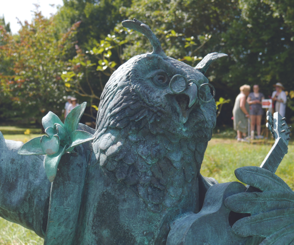 The owl and the pussycat statue at the Garden of Heroes and Villains