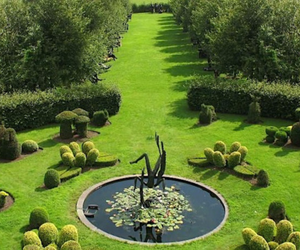 An aerial view of the Garden of Heroes and Villains
