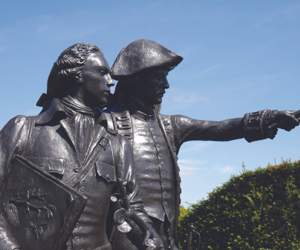 A statue at the Garden of Heroes and Villains