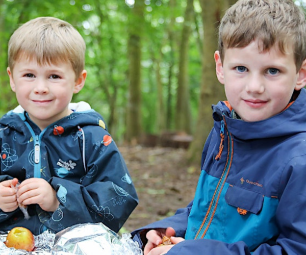 Two young boys enjoying their time in the Forest