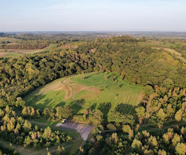 An aerial view of Alne Wood Park burial ground