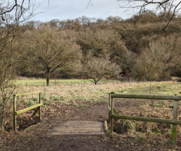 A view of Spernal Park with a bridge in the foreground