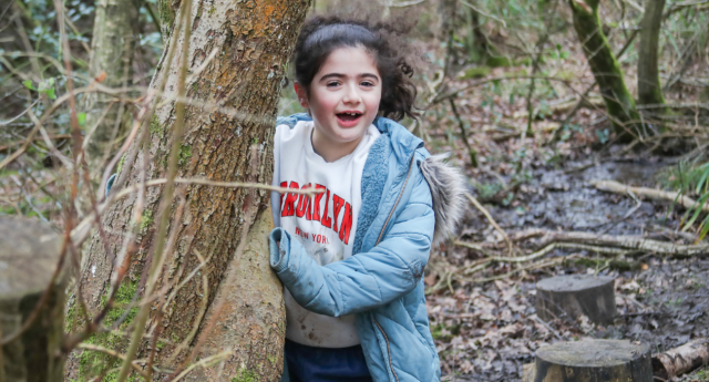 A child having fun at Middle Spernal