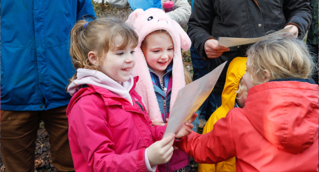 A group of Mini Foresters exploring Gorcott Hill