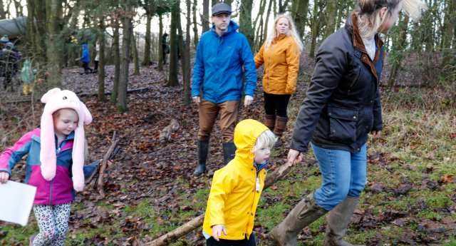 A group of Mini Foresters and parents exploring Gorcott Hill