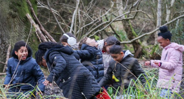 A group of Young Foresters having fun together at Gorcott Hill