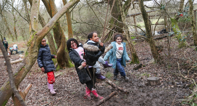 A group of Young Foresters having fun together at Gorcott Hill